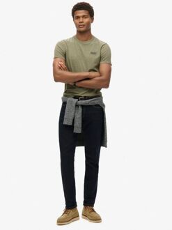 Superdry Classic T-Shirt Melange Olive Donkergroen - XXL
