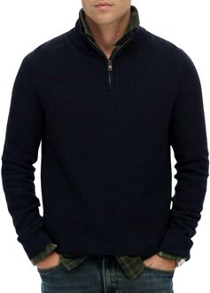 Superdry Cotton Texture Henley Half Zip Sweater Heren - XXL