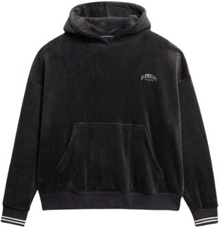 Superdry Country Club Velour Relaxed Hoodie Dames - 38