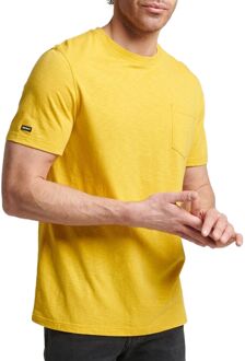 Superdry Crew Neck Slub Pocket Shirt Heren geel - M