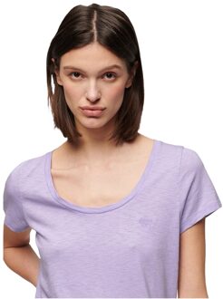 Superdry dames T-shirt met ronde hals - maat S Rosé