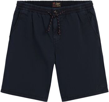 Superdry Donkerblauwe Elastische Taille Shorts Superdry , Blue , Heren - Xl,L