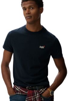 Superdry Essential Contrast EMB Casual T-shirt Heren 3XL Donkerblauw