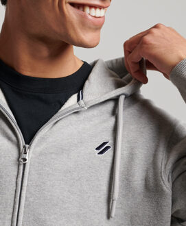 Superdry Essential Logo Loose Zip Hoodie Grijs - S