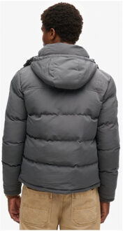 Superdry Gevoerde Gewatteerde Jas met Hood Grijs