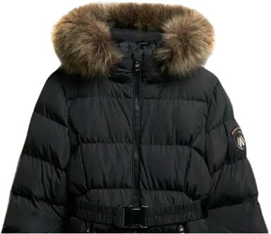 Superdry Gewatteerde damesjas Fuji van Superdry met riem Zwart