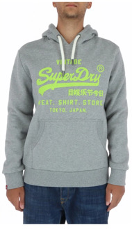 Superdry Grijze Print Sweatshirt met Zakken Superdry , Gray , Heren - Xl,L,M,S