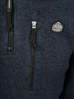 Superdry Half Zip Pullover Fleece Navy Donkerblauw - L,XL