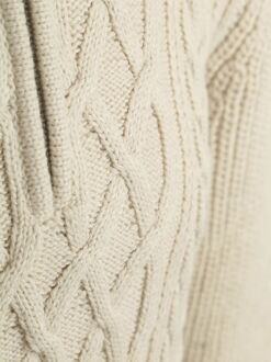 Superdry Half Zip Pullover Jacob Cable Ecru Wit