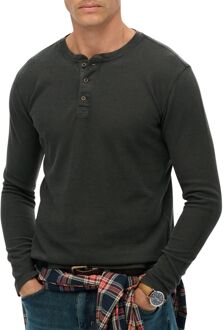 Superdry Henley Waffle Long Sleeve Shirt Heren