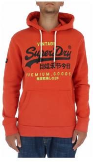 Superdry Heren Oranje Print Sweatshirt Superdry , Orange , Heren - M,S