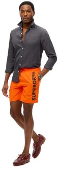 Superdry heren sport zwempak met grafische print maat 17 Oranje - L