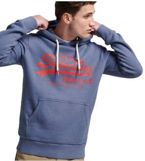 Superdry heren sweatshirt met vintage logo, gemêleerd - maat S Blauw
