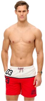 Superdry heren zwempak met nautisch design Rood - S