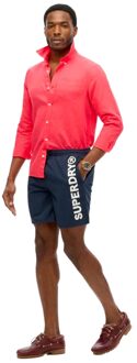 Superdry Heren Zwempak Sport Grafisch 17 Blauw - 2XL