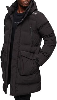 Superdry Hooded Longline Padded Winterjas Heren zwart - XL
