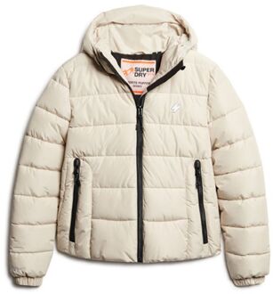 Superdry Hooded Sports Puffer casual winterjas dames Beige - 34/XS