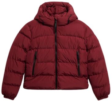 Superdry Hooded Sports Puffer Casual Winterjas Dames XL/42 Rood