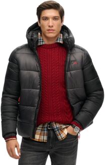 Superdry Hooded Sports Puffer Casual Winterjas Heren 3XL Zwart