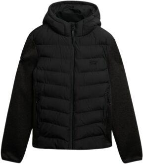 Superdry Hooded Storm Knit Hybrid Casual Winterjas Heren M Zwart