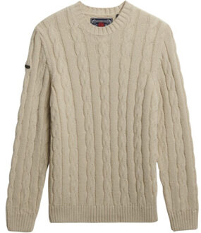 Superdry Jacob cable trui ecru - XL