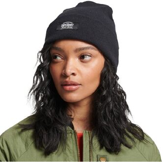 Superdry klassieke gebreide muts voor dames Zwart - One Size