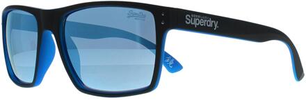 Superdry Kobe 105 matgrijs fluoblauw blauwe spiegelzonnebril