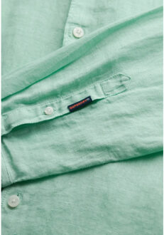 Superdry Linnen overhemd ls mint Groen - XL