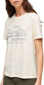 Superdry Metallic Shirt Dames crème - zilver - 38