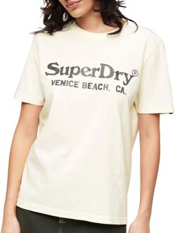 Superdry Metallic Venue Shirt Dames off white - grijs - 40