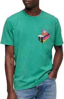 Superdry Neon Travel Chest Loose Shirt Heren groen - M