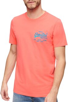 Superdry Neon Vintage Logo Shirt Heren oranje - blauw - M