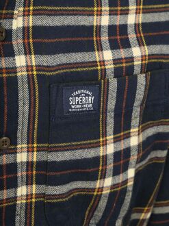 Superdry Overhemd Lumberjack Ruit Navy Blauw - L,M,XL,XXL
