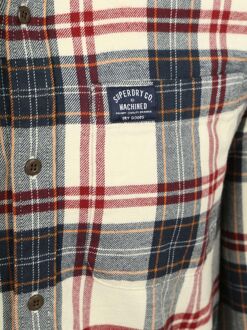 Superdry Overhemd Lumberjack Ruit Off White Multicolour - L,M,XL,XXL