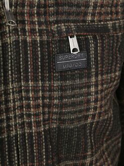 Superdry Overshirt Wool Blend Ruit Bruin - M