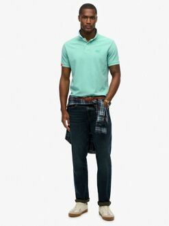 Superdry Polo Destroyed Groen - L