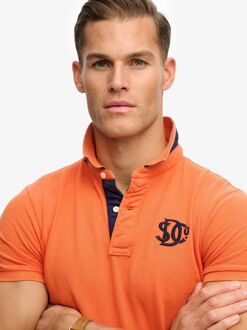 Superdry Polo Piqué Monogram Oranje - 3XL,L,XL