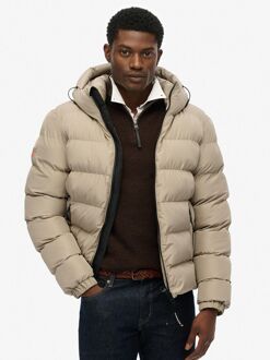 Superdry Pufferjas Hooded Greige Beige - 3XL,L,M,XL,XXL