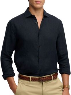 Superdry Riviera L/S Linnen Shirt Heren - M