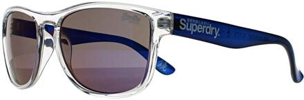 Superdry Rockstar 175 glanzend helder kristal en blauwe kristalblauwe spiegelzonnebril - One Size