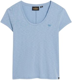 Superdry Scoop Neck Shirt Dames blauw - 40