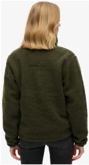 Superdry Sherpa Pullover Halfzip Zak Donkergroen