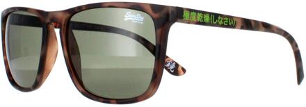 Superdry Shockwave 102 satijn gevlekte havana groene zonnebril Bruin - One Size