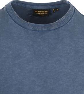 Superdry Slub T-Shirt Melange Blauw Donkerblauw - M,L,XL,XXL,3XL