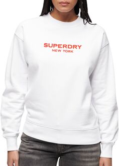Superdry Sport Luxe Loose Crew Sweater Dames wit - rood - 38