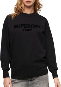 Superdry Sport Luxe Loose Crew Sweater Dames zwart - 38