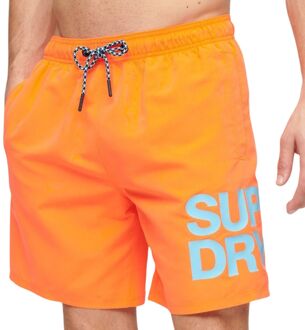 Superdry Sportswear Logo 17" Zwemshort Heren oranje - blauw - XXL