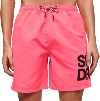 Superdry Sportswear Logo 17" Zwemshort Heren roze - zwart - M