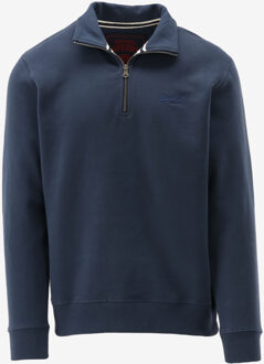 Superdry Sweater ESSENTIAL LOGO HALF ZIP donker blauw - S;M;L;XL;XXL