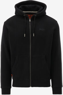 Superdry Sweatvest ESSENTIAL LOGO ZIP HOODIE zwart - S;M;L;XL;XXL